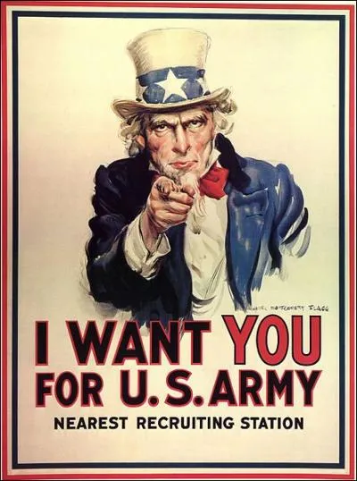 US recrute pour le front ; sur cette affiche on voit :