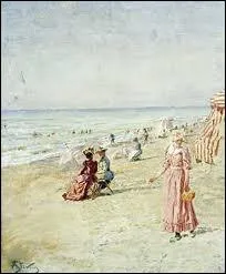 Ce tableau intitul ' La plage , Ostende ' est de quel peintre ?