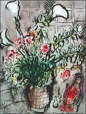 Qui a peint Bouquet de fleurs et amoureux ?