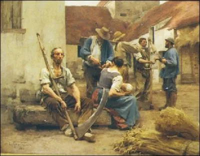 Que reprsente ce tableau de Lon Lhermitte, peintre trs attach a la vie rurale ?