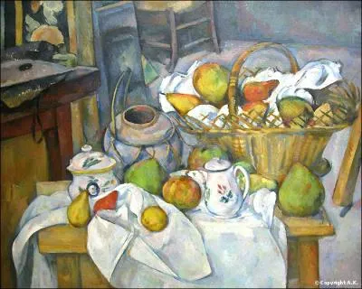 Quel peintre de paysages a galement ralis cette toile intitule ' Nature morte au panier ' ?