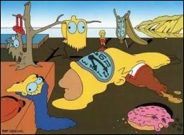 Qui est le vrai auteur de ce tableau parodique que l'on pourrait intituler  Les Simpson tout mous   ?