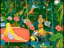 Qui est le vrai auteur de ce tableau parodique que l'on pourrait intituler   Le rve des Simpson   ?