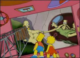 Bart et Lisa admirent cette fresque parodique que l'on pourrait intituler   La création des Simpson  . Qui en est le véritable auteur ?