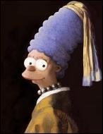 Qui est le vrai auteur de ce tableau parodique que l'on pourrait intituler  Marge à la perle   ?