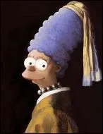 Qui est le vrai auteur de ce tableau parodique que l'on pourrait intituler  Marge  la perle   ?