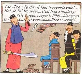 Dans cette aventure chinoise de Tintin, qu'est-ce-qui est bleu ?