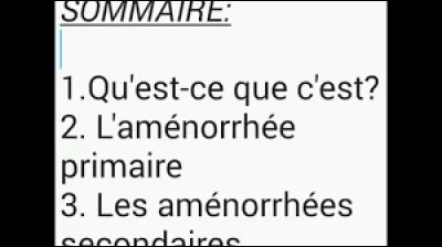Si vous avez des ''aménorrhées'' , c'est que vous connaissez...
