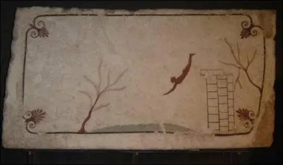 Fresque de la tombe du plongeur dcouverte  Paestrum