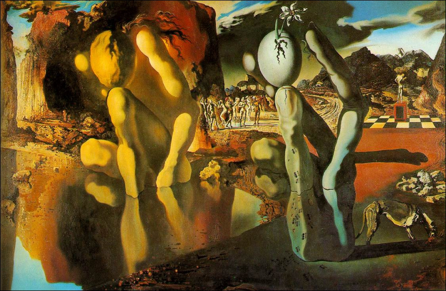 Ce tableau s'intitule 'La Métamorphose de Narcisse'. Quel célèbre artiste surréaliste a réalisé cette peinture ?