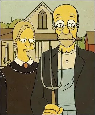 Quel peintre se voit ici plagi par les personnages des Simpson ?