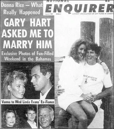 Le favori des dmocrates pour 1988, Gary Hart, a abandonn la course  la Maison Blanche quand sa photo, en compagnie d'un top model, sur un yacht, a t publie. Le nom du yacht :