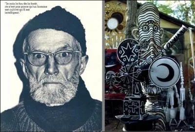 Roger Chomeaux (dit 'Chomo'), Sculpteur n en 1907, vivait dans la fort, et ralisait ses oeuvres  partir de ce qu'il y trouvait, inventant galement un langage. Qu'a-t-il cr ?