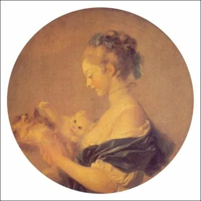 Qui a peint `` Jeune fille tenant un chien et un chat `` ?
