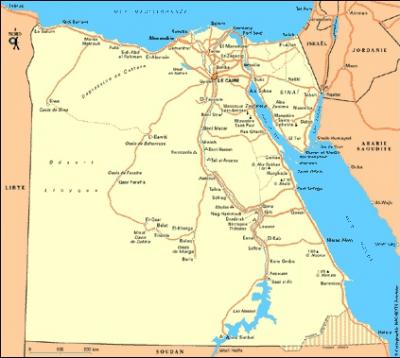 L'Egypte est un pays du Nord-Est de l'Afrique. Sa superficie d'un peu plus de 1million de km le place  quel rang mondial ?