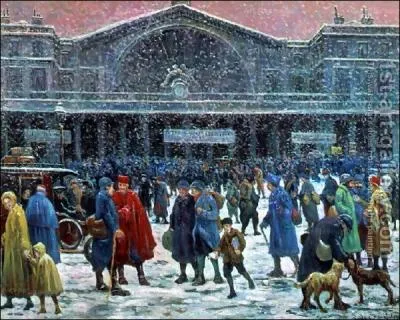 Ce tableau ' la gare de l'Est sous la neige ' est l'oeuvre de quel peintre ?