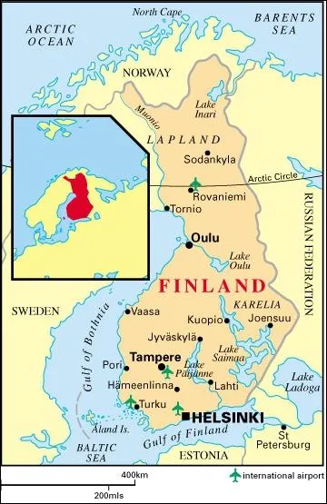 La Finlande a une superficie de 338 000 km. Compare  la France mtropolitaine, elle est... ?