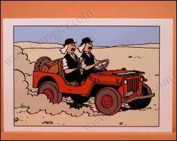 Autre image 'pique' des albums de Tintin : la jeep rouge de :