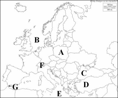 Quel pays est représenté par la lettre A ?