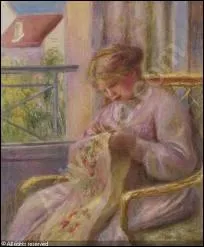 'Jeune femme brodant  la fentre'