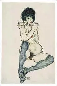 Qui a peint 'Nu fmininin assis aux bas bleus' ?