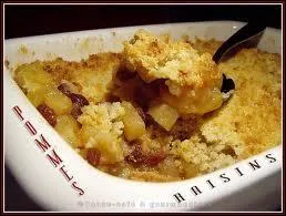 Crumble aux pommes et raisins