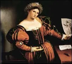 N  Venise (1480  1556), je fus un grand portraitiste, toutefois clips par la renomme du Titien. J'ai peint ce 'Portrait de Lucrezia Valier' .