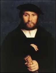 Peintre allemand (1497-1543), proche d'Erasme, il a peint ce 'Portrait d'un membre de la famille von Weding'.