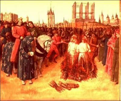 Saint Louis ne tol�re pas les h�r�tiques. Apr�s avoir pris la citadelle de Monts�gur, il condamne au b�cher 200... ?