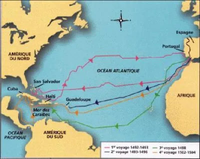 Nom de l'le sur laquelle dbarque Christophe Colomb en 1492 :