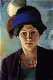 Voici une femme portant un chapeau bleu. Qui est l'auteur de ce portrait ?