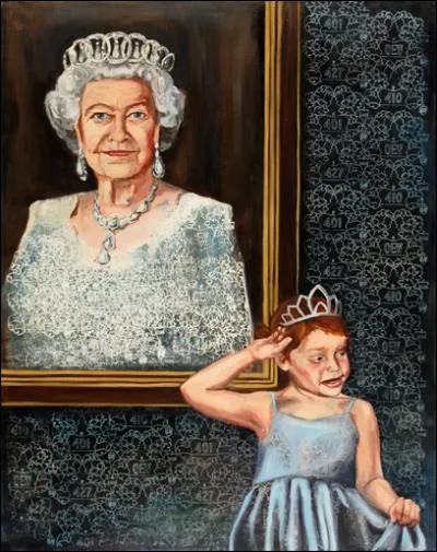 Charmant portrait de la Reine, pour lequel l'artiste dit avoir pensé à sa propre grand-mère, effectué par la peintre ?