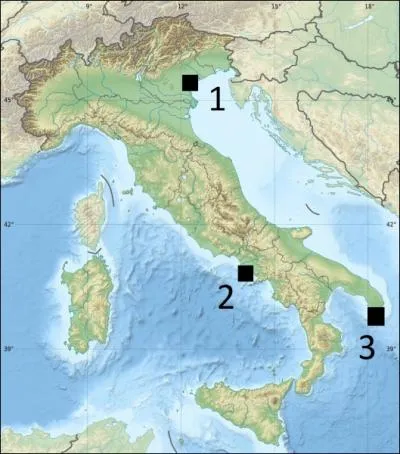 Sur la carte ci-dessous,  quel numro correspond Venise ?