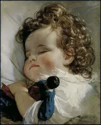 Ce ravissant bambin endormi est le portrait d'une Princesse, une vraie, et c'est une oeuvre de ?