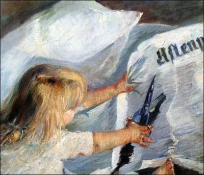 Ce tableau s'intitule 'Aftenposten', du nom du journal que dcoupe la petite fille. Qui est l'auteur ?