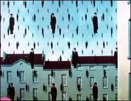 Les hommes en chapeau qui tombent comme des gouttes de pluie est une oeuvre de Magritte. Quel est son titre ?