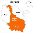 Les deux dpartements en orange portent les numro 55 et 57.