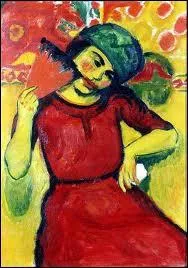 Qui a peint 'Jeune fille  l'ventail rouge' ?