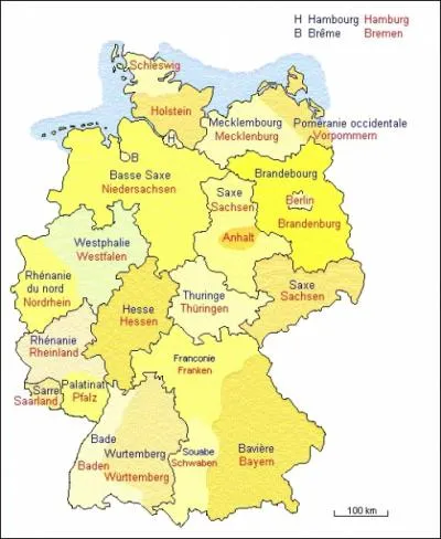 L'Allemagne est entoure par neuf autres pays. Parmi les suivants, lequel n'a pas de frontire avec elle ?