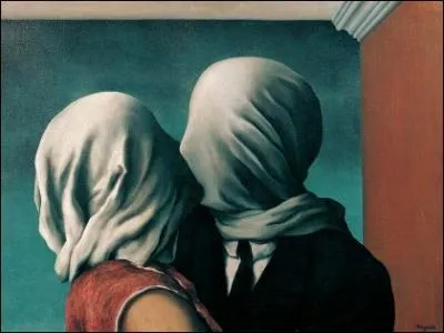 Un trange baiser pour ce tableau dnomm 'Les amants', et peint par ?