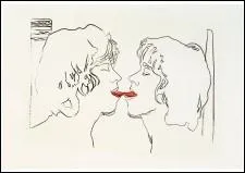 Est-ce un baiser, un reflet, une moquerie ? dans le doute... Qui est le peintre de cette oeuvre titre 'I love you Mick Jagger' ?