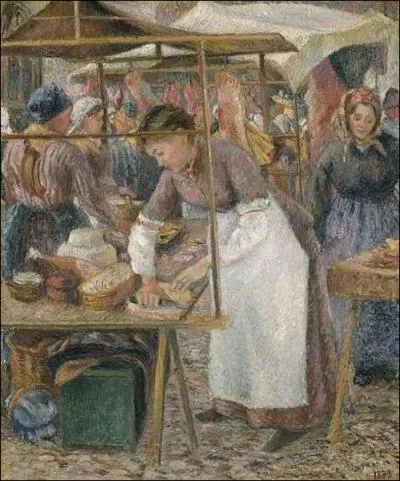 Peintre impressionniste auteur de ce tableau ' La charcutière au marché de Pontoise ' :