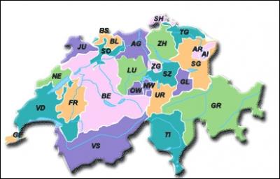 D'une superficie d'un peu plus de 41000 km², la Suisse est divisée en 26 cantons. Lequel n'existe pas ?