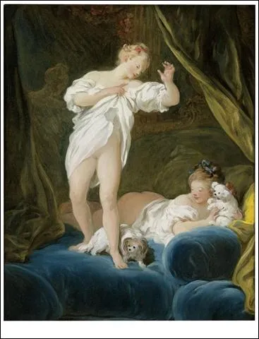 Qui a peint Deux filles sur leur lit jouant avec leur chien ?