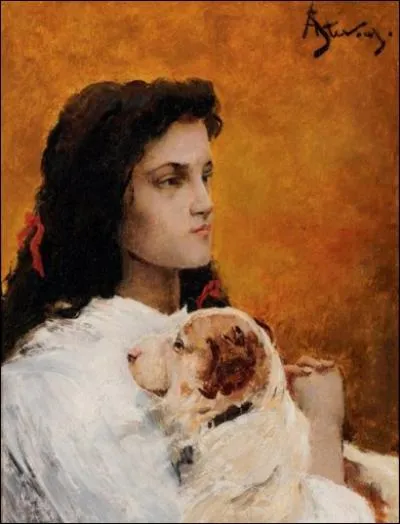 Qui a peint Jeune femme et son chien ?