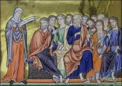 Deux jours plus tard, Marie-Madeleine découvre que la tombe est vide. Jésus lui apparait et la charge d'annoncer sa resurrection aux autres disciples. En 2016, le pape François a élevé Marie-Madeleine au rang de :