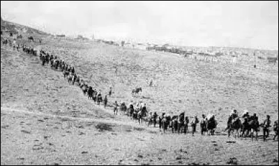 Comment se faisait principalement le déplacement des populations arméniennes jusqu'à ces camps ?