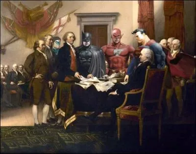 Quel hros n'est pas venu faire le malin dans cette toile de John Trumbull ?