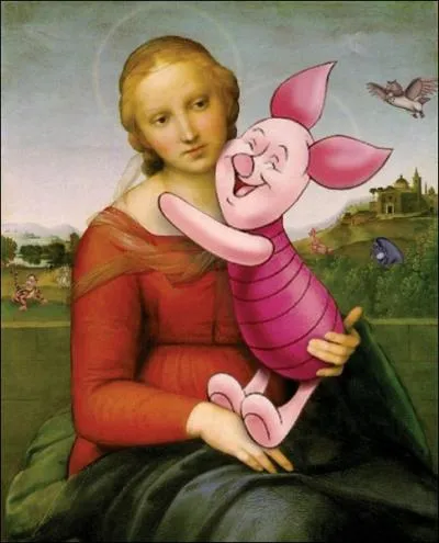 Depuis qu'il s'intresse  la peinture, il a un peu laiss tomber Winnie l'ourson...