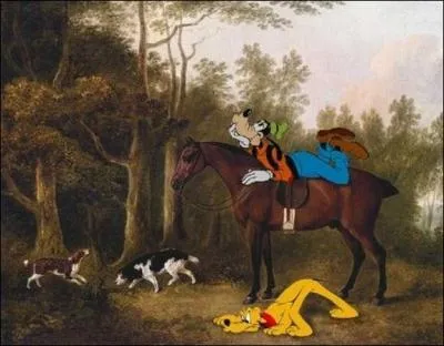 Deux de ces chiens n'ont pas l'habitude de se retrouver dans ce genre de peinture...